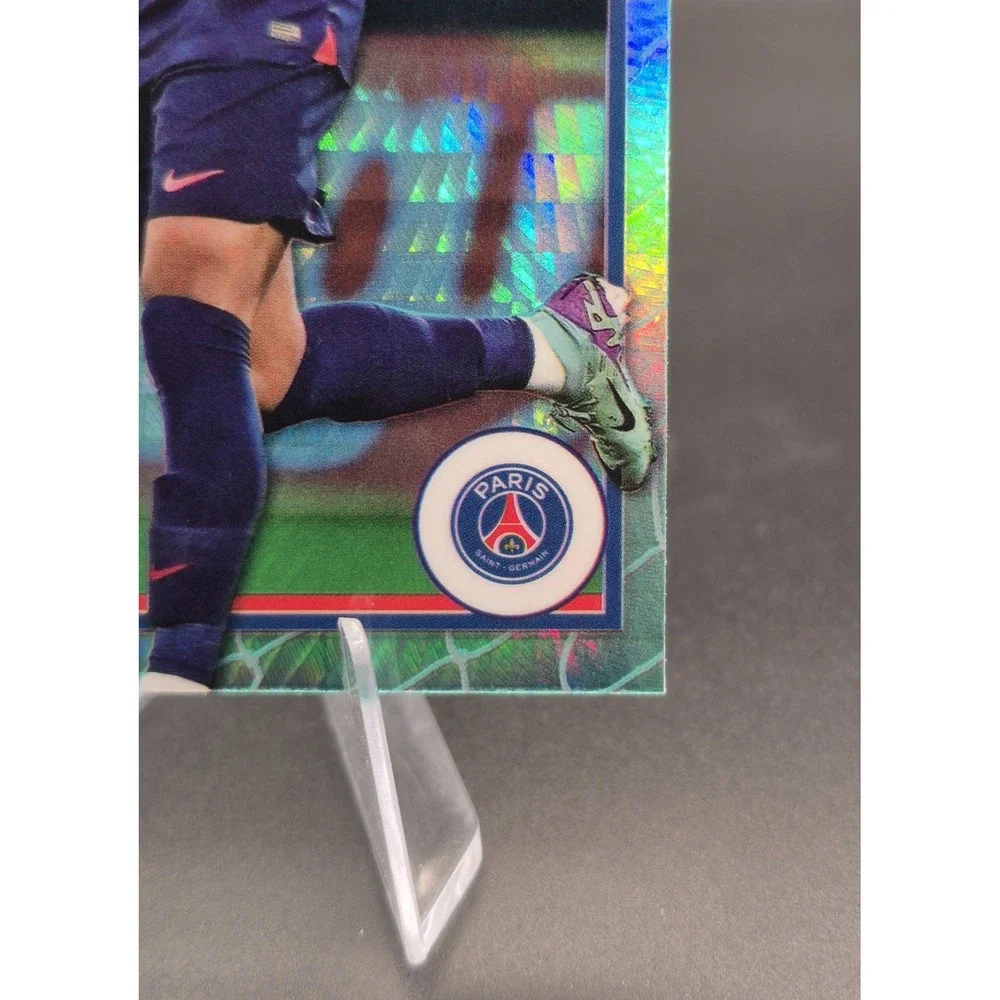2023-24 Topps Chrome Merlin Kylian Mbappe #92 Aqua Prism SP Paris Saint-German